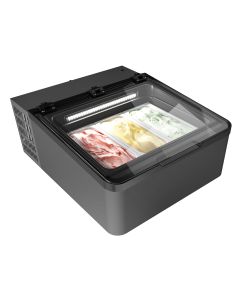 NordCap Auftisch-Eisvitrine MINI CREAM 3V LED GRAU