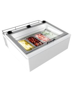 NordCap Auftisch-Eisvitrine MINI CREAM 4V LED WEISS